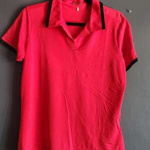 Nike Golf FitDry Women's Polo Shirt, Pink & Black, Size M